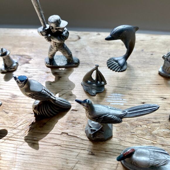 Selection of Vintage Pewter Figurines Set of 14 - Picture 5 of 8